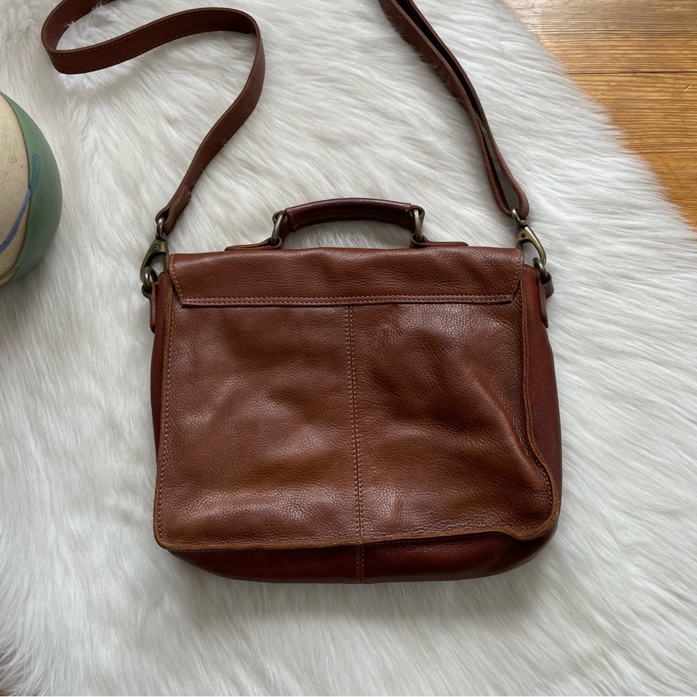 Fat Face Brown Leather Satchel Crossbody Bag - Picture 10 of 13